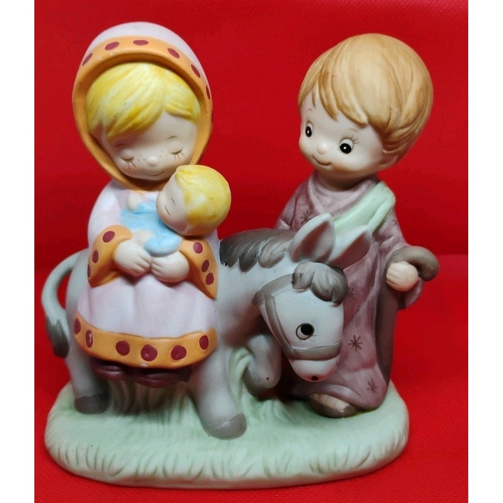 Vtg HOMCO Flight into Egypt Ceramic Figurine Christmas Nativity Baby Jesus 5608